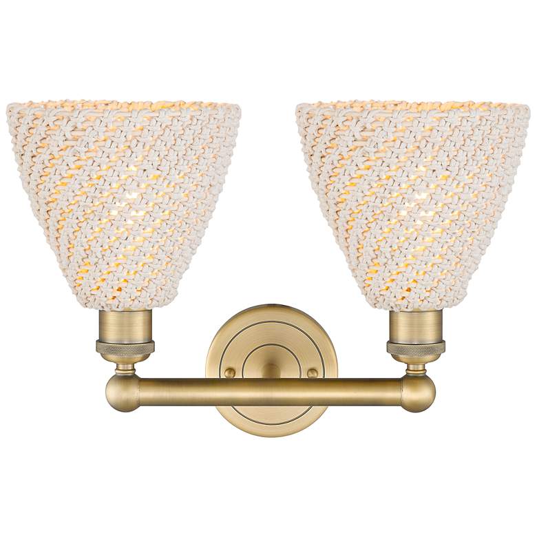 Image 2 Edison Bristol Natural 17" Wide 2 Light Brushed Brass Vanity Light more views