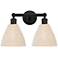 Edison Bristol Natural 17" Wide 2 Light Matte Black Vanity Light With
