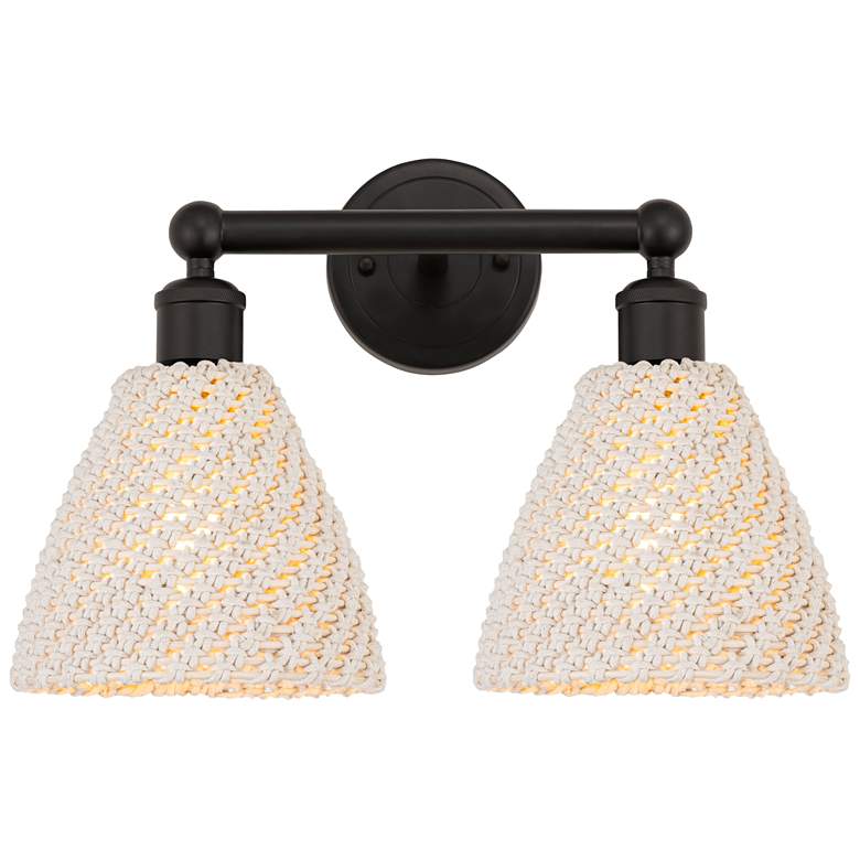 Image 1 Edison Bristol Natural 17" Wide 2 Light Oil Rubbed Bronze Vanity Light