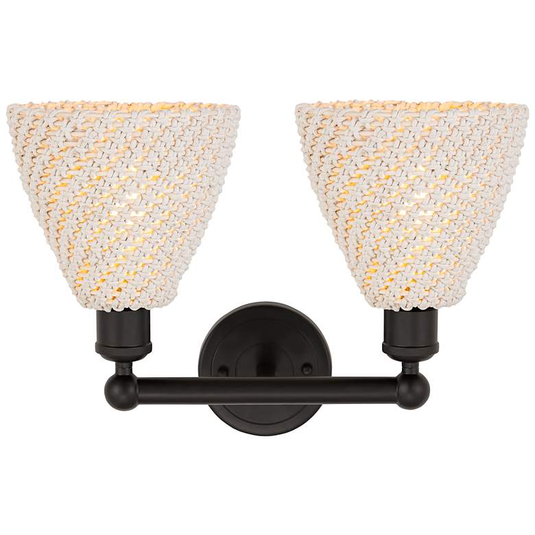 Image 2 Edison Bristol Natural 17" Wide 2 Light Oil Rubbed Bronze Vanity Light more views