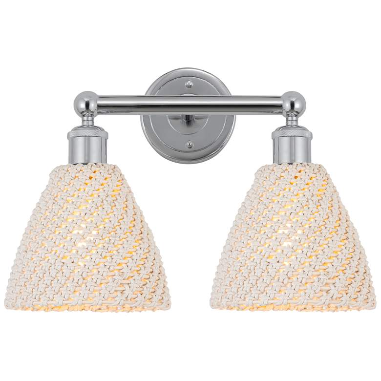 Image 1 Edison Bristol Natural 17" Wide 2 Light Polished Chrome Vanity Light