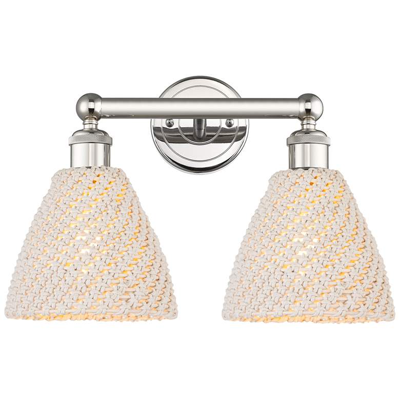 Image 1 Edison Bristol Natural 17" Wide 2 Light Polished Nickel Vanity Light
