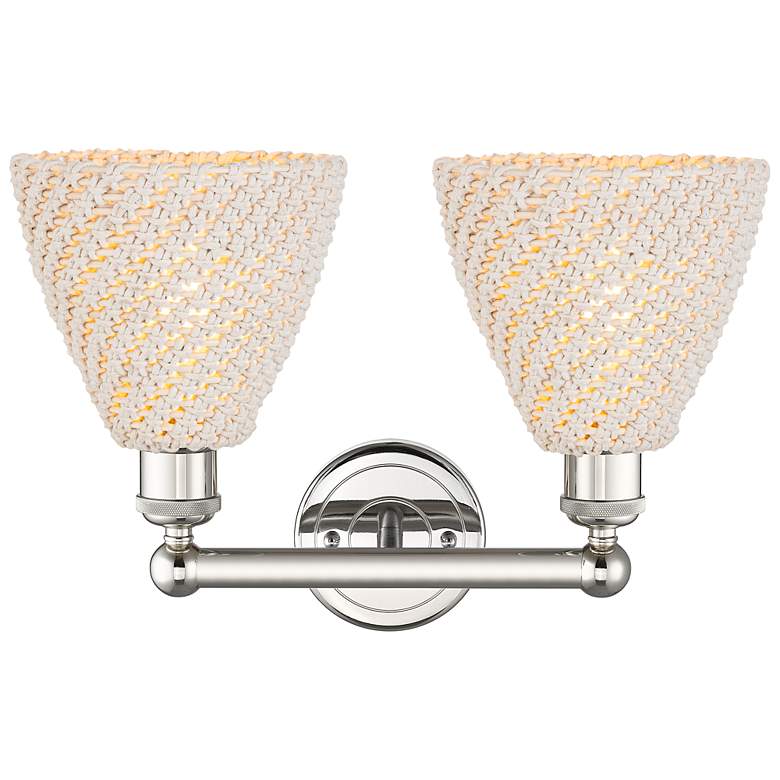 Image 2 Edison Bristol Natural 17" Wide 2 Light Polished Nickel Vanity Light more views