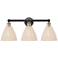 Edison Bristol Natural 26"W 3 Light Black Antique Brass Vanity Light
