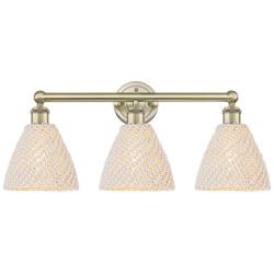 Edison Bristol Natural 26" Wide 3 Light Antique Brass Vanity Light