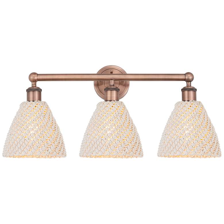 Image 1 Edison Bristol Natural 26" Wide 3 Light Antique Copper Vanity Light