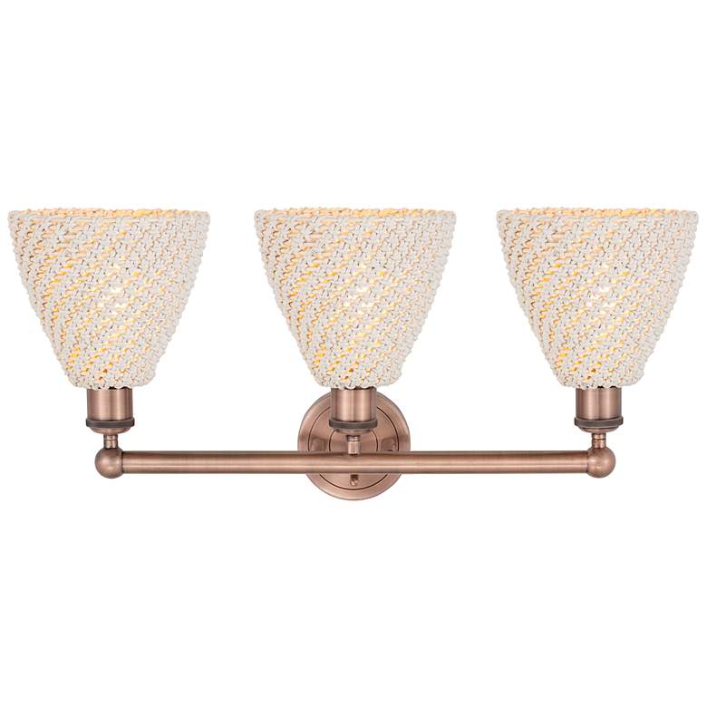 Image 2 Edison Bristol Natural 26" Wide 3 Light Antique Copper Vanity Light more views