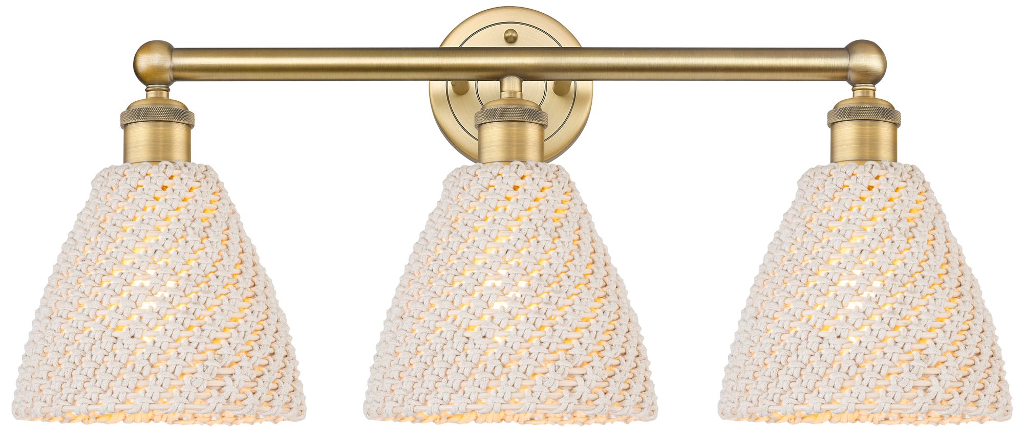 Edison Bristol Natural 26" Wide 3 Light Brushed Brass Vanity Light