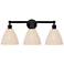 Edison Bristol Natural 26" Wide 3 Light Matte Black Vanity Light With