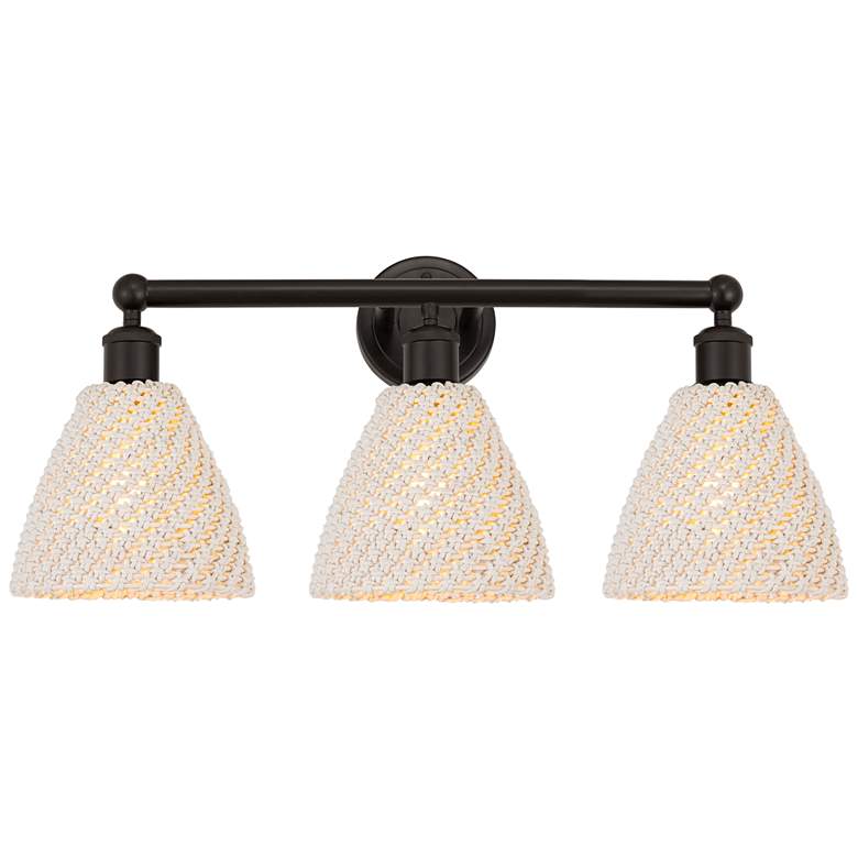 Image 1 Edison Bristol Natural 26" Wide 3 Light Oil Rubbed Bronze Vanity Light