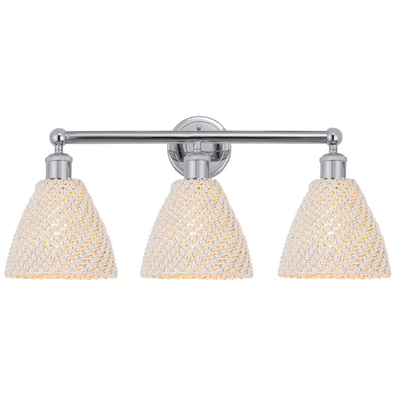 Image 1 Edison Bristol Natural 26" Wide 3 Light Polished Chrome Vanity Light