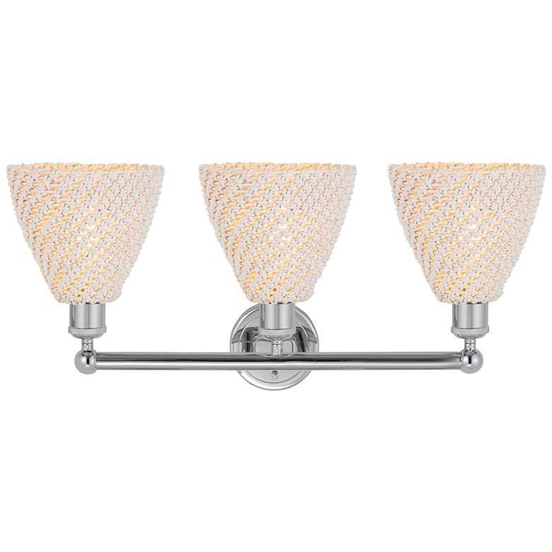 Image 2 Edison Bristol Natural 26" Wide 3 Light Polished Chrome Vanity Light more views