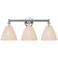 Edison Bristol Natural 26" Wide 3 Light Polished Nickel Vanity Light