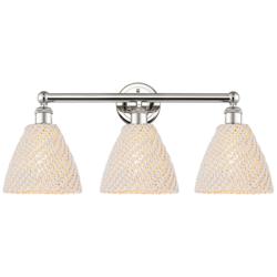 Edison Bristol Natural 26" Wide 3 Light Polished Nickel Vanity Light