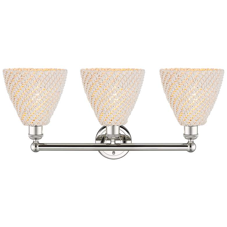 Image 2 Edison Bristol Natural 26" Wide 3 Light Polished Nickel Vanity Light more views