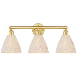 Edison Bristol Natural 26" Wide 3 Light Satin Gold Vanity Light With