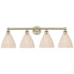 Edison Bristol Natural 35" Wide 4 Light Antique Brass Vanity Light