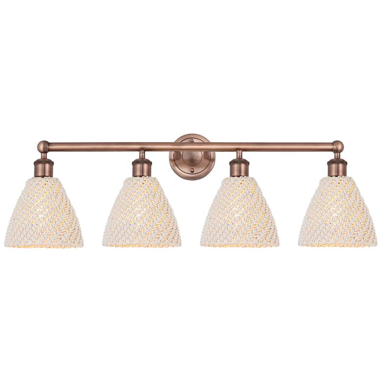 Image 1 Edison Bristol Natural 35" Wide 4 Light Antique Copper Vanity Light