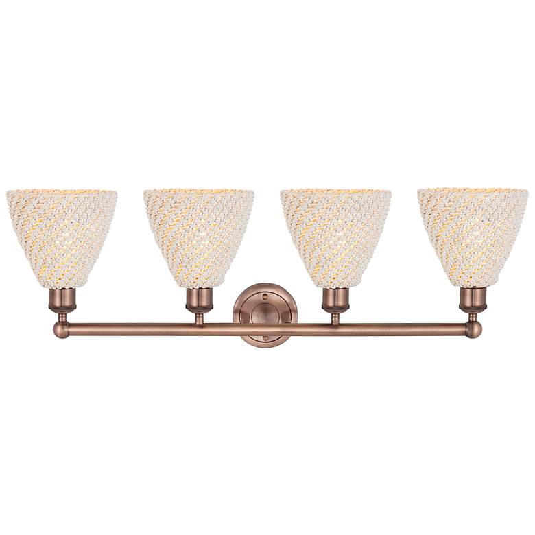 Image 2 Edison Bristol Natural 35" Wide 4 Light Antique Copper Vanity Light more views
