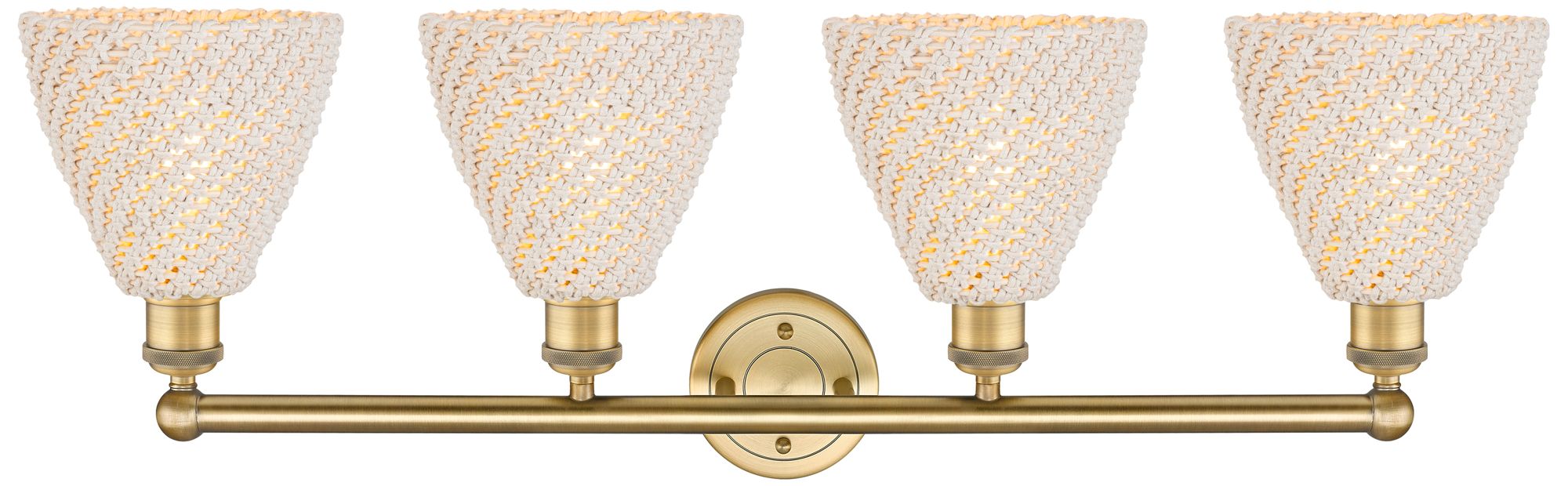 Image 2 Edison Bristol Natural 35" Wide 4 Light Brushed Brass Vanity Light more views