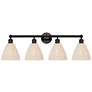 1_Edison Bristol Natural 35" Wide 4 Light Matte Black Vanity Light With