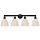Edison Bristol Natural 35" Wide 4 Light Matte Black Vanity Light With
