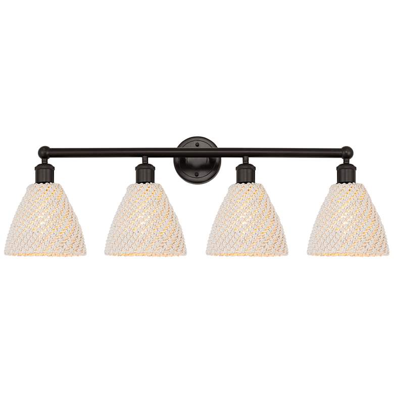 Image 1 Edison Bristol Natural 35" Wide 4 Light Oil Rubbed Bronze Vanity Light