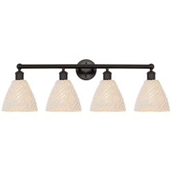 Edison Bristol Natural 35" Wide 4 Light Oil Rubbed Bronze Vanity Light