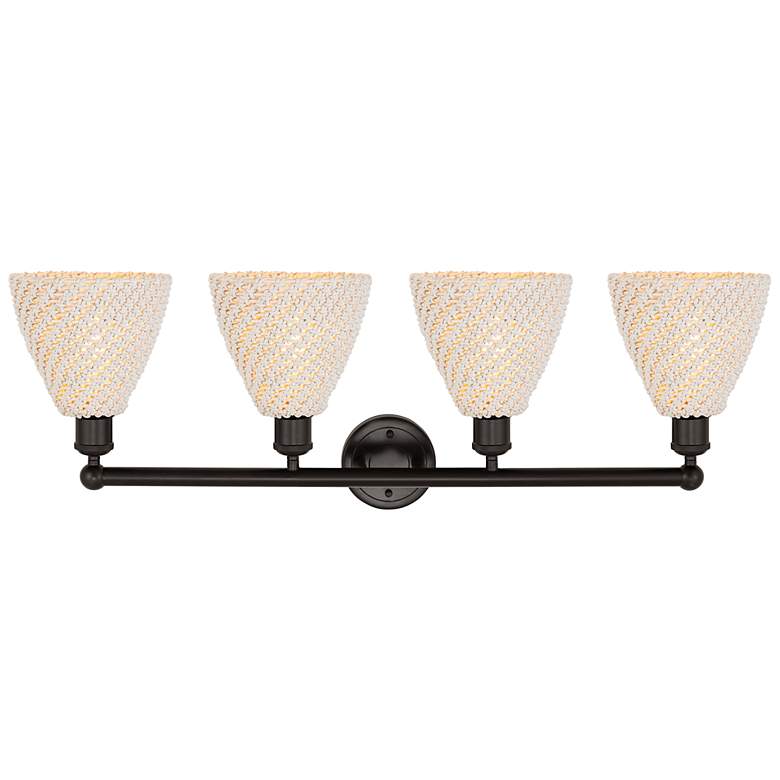 Image 2 Edison Bristol Natural 35" Wide 4 Light Oil Rubbed Bronze Vanity Light more views