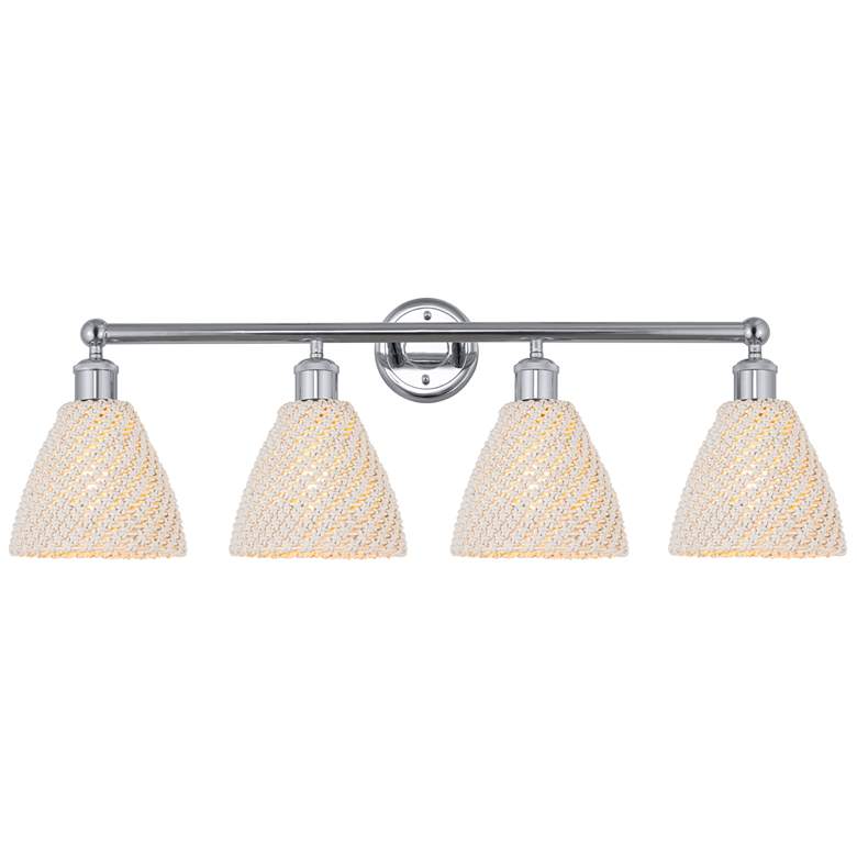 Image 1 Edison Bristol Natural 35" Wide 4 Light Polished Chrome Vanity Light