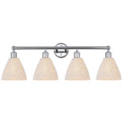 Edison Bristol Natural 35" Wide 4 Light Polished Chrome Vanity Light