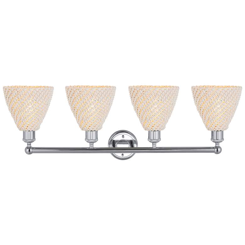 Image 2 Edison Bristol Natural 35" Wide 4 Light Polished Chrome Vanity Light more views