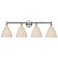 Edison Bristol Natural 35" Wide 4 Light Polished Nickel Vanity Light