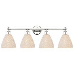 Edison Bristol Natural 35" Wide 4 Light Polished Nickel Vanity Light