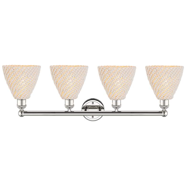 Image 2 Edison Bristol Natural 35" Wide 4 Light Polished Nickel Vanity Light more views