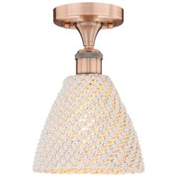 Edison Bristol Natural 8" Wide Antique Copper Semi.Flush Mount With