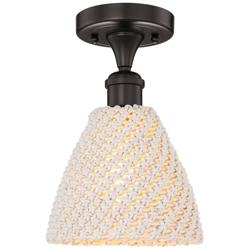 Edison Bristol Natural 8" Wide Oil Rubbed Bronze Semi.Flush Mount