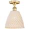 Edison Bristol Natural 9" Wide Brushed Brass Semi.Flush Mount With
