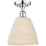 Edison Bristol Natural 9" Wide Polished Chrome Semi.Flush Mount With