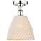 Edison Bristol Natural 9" Wide Polished Chrome Semi.Flush Mount With