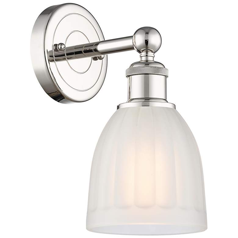 Image 1 Edison Brookfield 11 3/4" High Polished Nickel Wall Sconce
