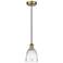 Edison Brookfield 6" Antique Brass Cord Hung Mini Pendant w/ Clear Sha