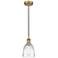 Edison Brookfield 6" Brushed Brass Cord Hung Mini Pendant w/ Clear Sha