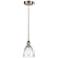 Edison Brookfield 6" Brushed Nickel Corded Mini Pendant w/ Clear Shade