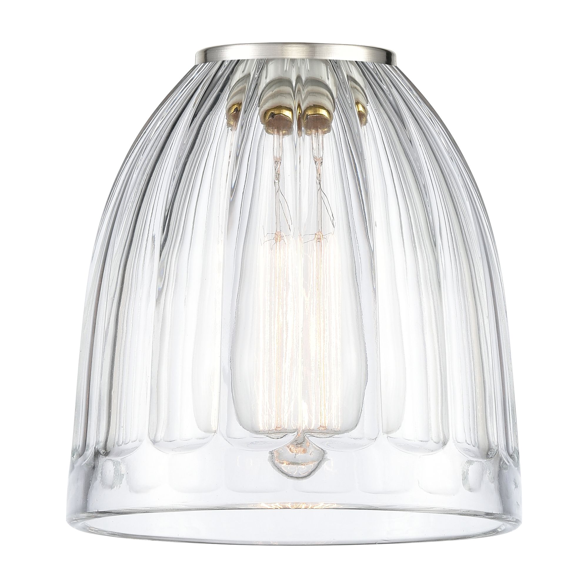 Image 3 Edison Brookfield 6" Brushed Nickel Corded Mini Pendant w/ Clear Shade more views