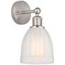 Edison Brookfield 6" Brushed Satin Nickel Sconce w/ White Shade