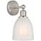 Edison Brookfield 6" Brushed Satin Nickel Sconce w/ White Shade