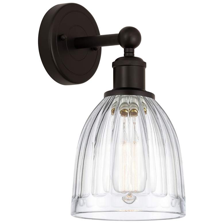 Image 1 Edison Brookfield 6" Oil Rubbed Bronze Sconce w/ Clear Shade