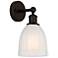 Edison Brookfield 6" Oil Rubbed Bronze Sconce w/ White Shade