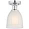 Edison Brookfield 6" Polished Chrome Semi Flush Mount w/ White Shade